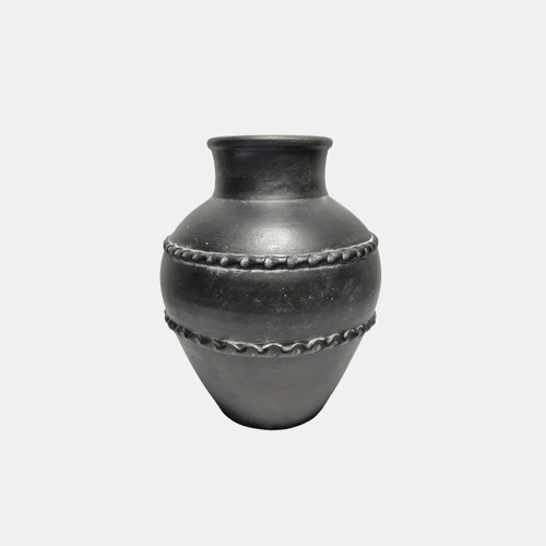 20750-01#12" Traditional Terracotta Vase, Black