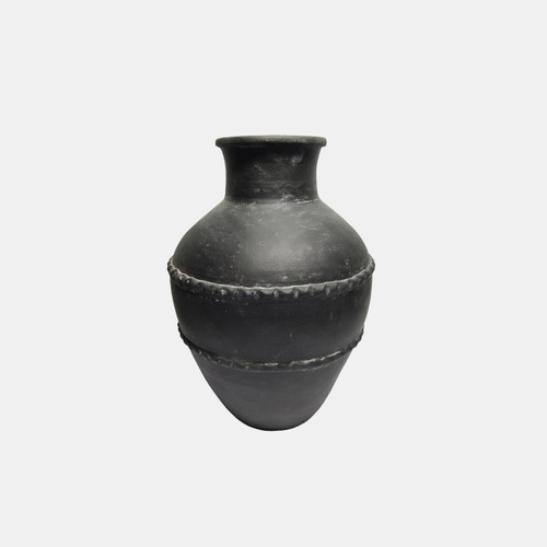 20750-03#16" Traditional Terracotta Vase, Black