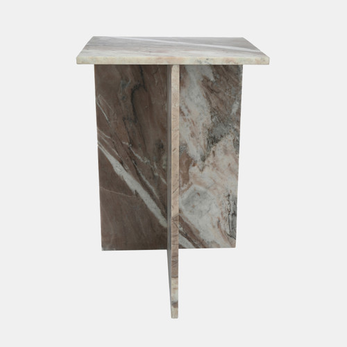 20773-02#20" Torrento Marble Accent Table, Brown
