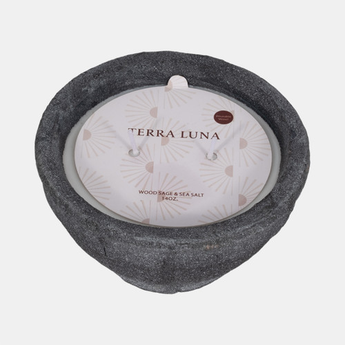 80369-02#6" 14 Oz Wood Sage & Sea Salt Bowl Candle, Black
