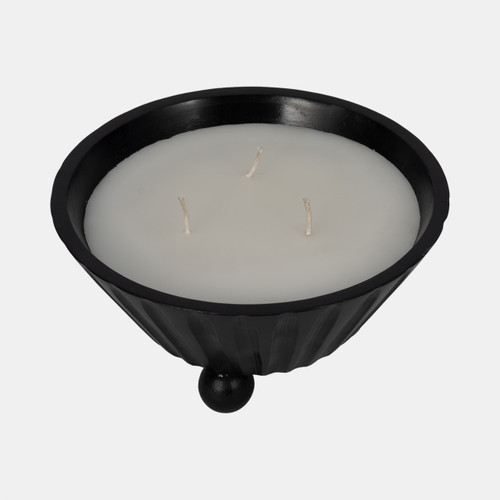 80374-02#9" 17oz Footed Bowl/scented Wax, Black