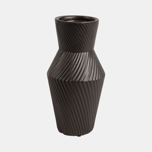 20763-02#11" Modern Totem Vase, Black