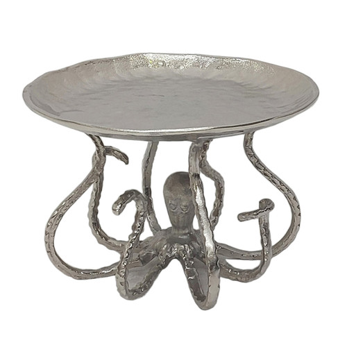 20828#14" Octopus Holding Up Bowl, Silver