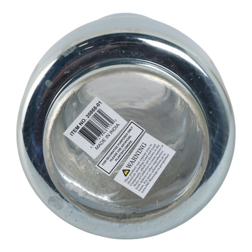 20868-01#10" Stacked Cylinder Glass Vase, Blue Silver