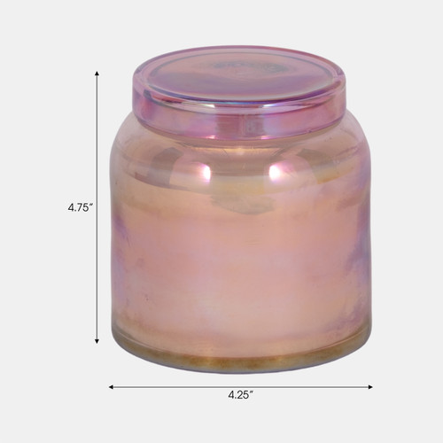 80379#4" 21 Oz Jasmine Luster Lidded Candle, Pink