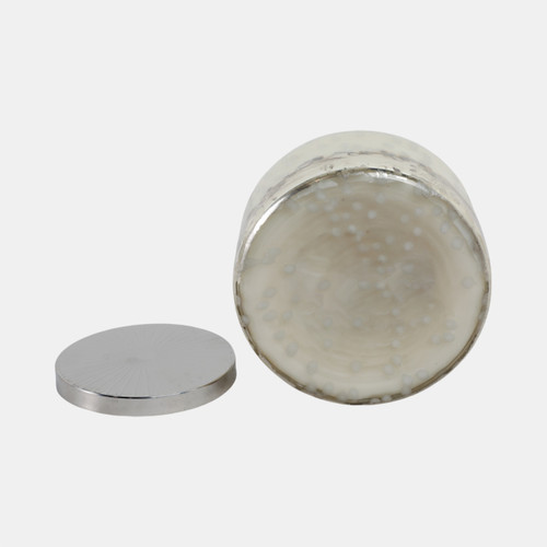 80380-04#5" 23 Oz Lavender Speckle Lidded Candle, Lt Blue/s