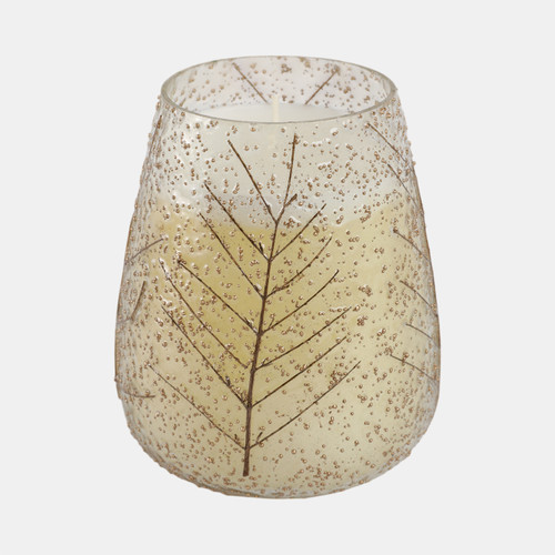 80384-15#5" 26 Oz Cinnamon Textured Leaf Candle, Br