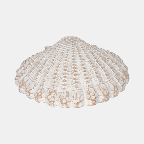 16883-01#8" Sea Scallop Shell Woven Pattern, White