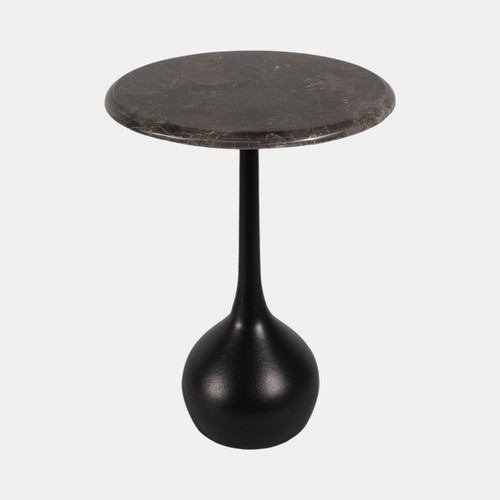 21233-01#20" Marble Accent Table Ball Base, Irish Bwn/blk