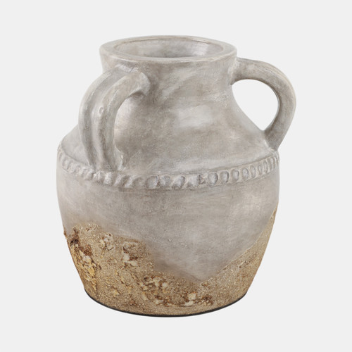 19008-05#Terracotta, 10" Triple Handle Jug, Reactive Glaze
