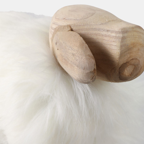 21308#12" Faux Fur Sheep, White/natural