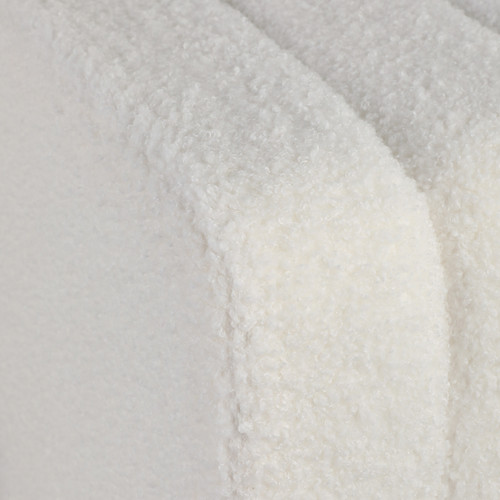 21348-01#16x16" Ridged Square Boucle Ottoman, White