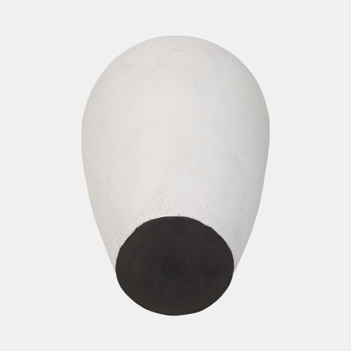 21368#40" Terracotta Floor Vase Pointy Handles, Ivory