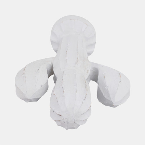 21374-01#14" Wooden Cactus Decor, Wht