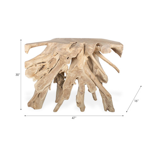 21388#47" Teakwood Console Table, Natural