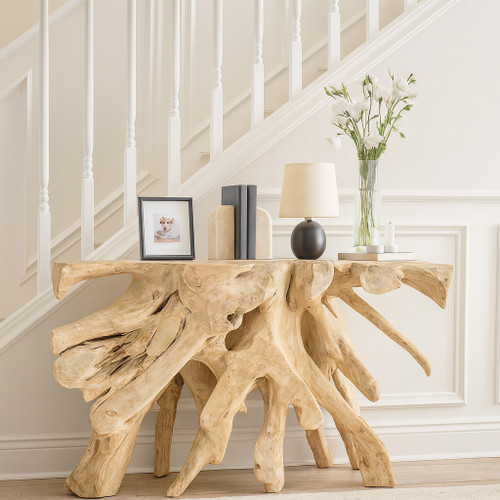 21388#47" Teakwood Console Table, Natural