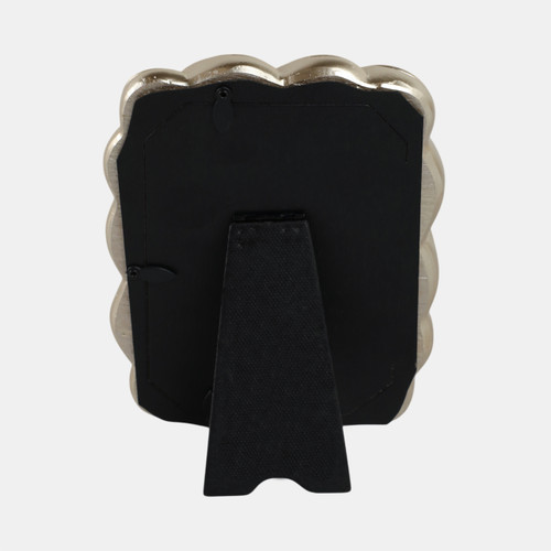 21395-01#4x6 Polyresin Twisted Rope Photo Frame, Gold