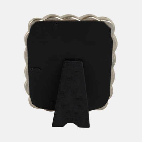 21395-02#5x7 Polyresin Twisted Rope Photo Frame, Gold