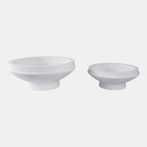 21429-01#S/2 15/20" Pedestal Bowl Planters, White