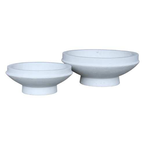 21429-01#S/2 15/20" Pedestal Bowl Planters, White