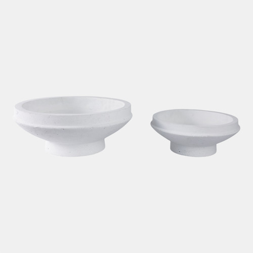 21429-01#S/2 15/20" Pedestal Bowl Planters, White