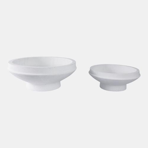 21429-01#S/2 15/20" Pedestal Bowl Planters, White