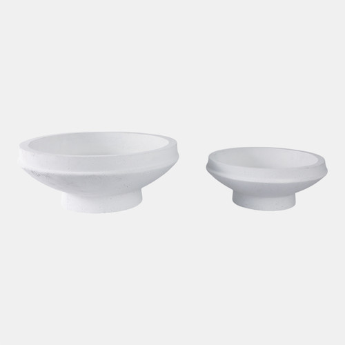 21429-01#S/2 15/20" Pedestal Bowl Planters, White