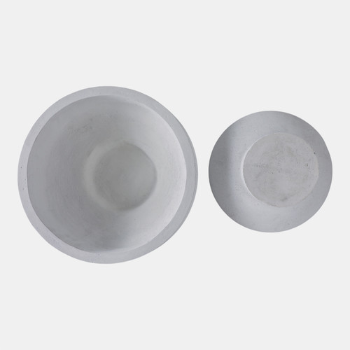 21429-01#S/2 15/20" Pedestal Bowl Planters, White