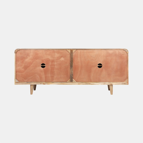 21477#70x30" Flower Field Applique Cabinet, Natural/wht