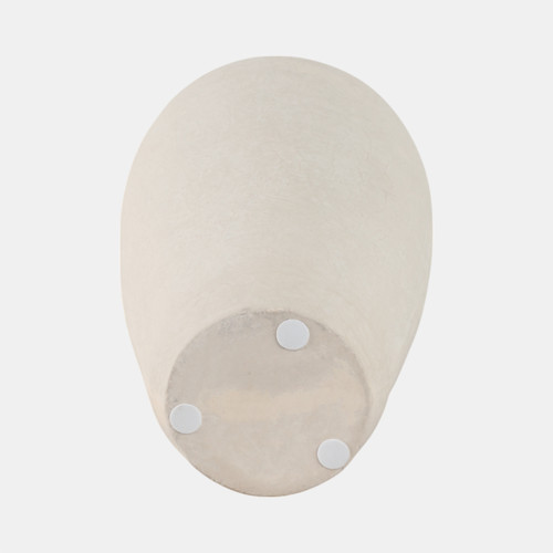 21482#18x9" Paper Mache Floor Vase, White