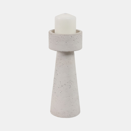 21469-03#12x5" Taper & Pillar Holder, White