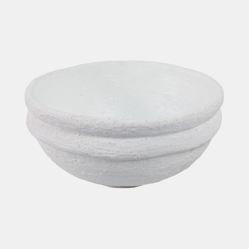 21470-02#12x12" Textured Bowl, White