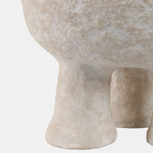 21494#15x10" 3-footed Paper Mache Bowl, White