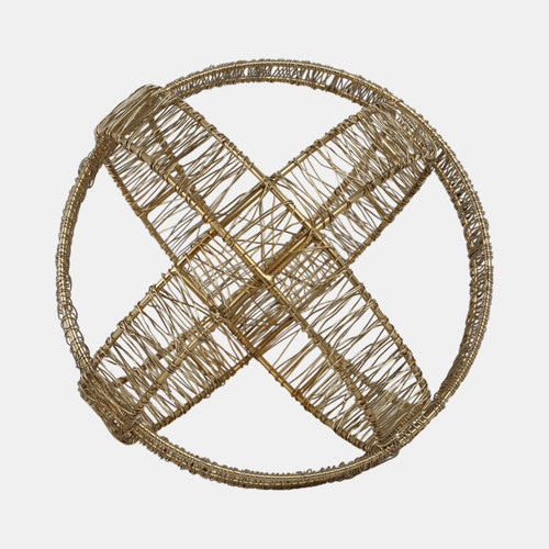 21500-01#8" Woven Metal Orb, Gold