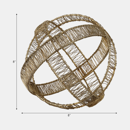 21500-01#8" Woven Metal Orb, Gold