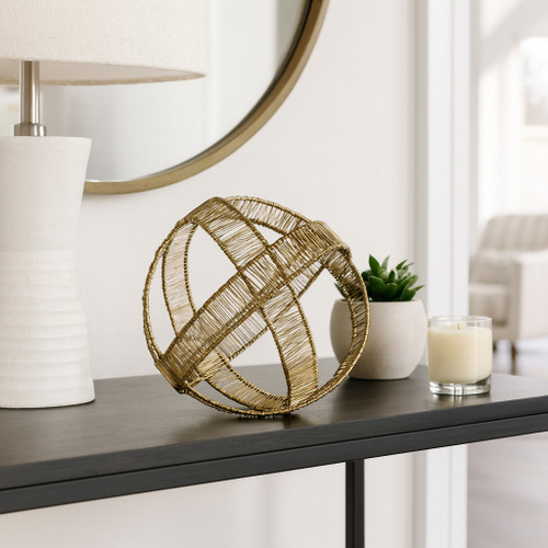 21500-01#8" Woven Metal Orb, Gold