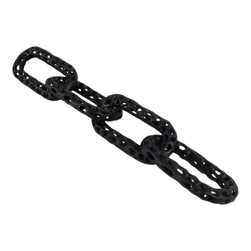 21499-03#25x4" Pierced Metal 4-chain Link Object, Black