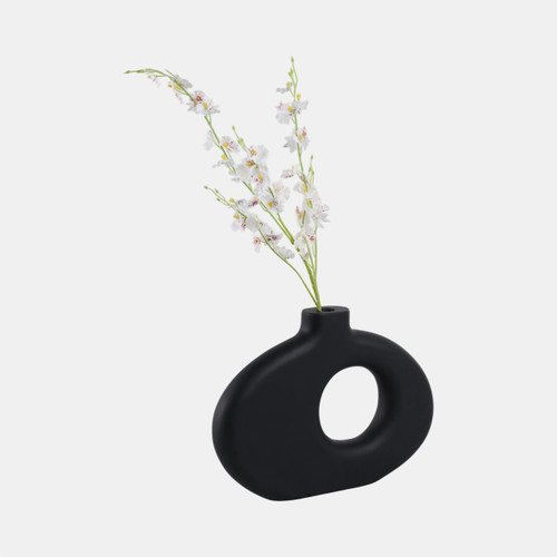 17558-04#15x10" Cut-out Wood Vase, Black