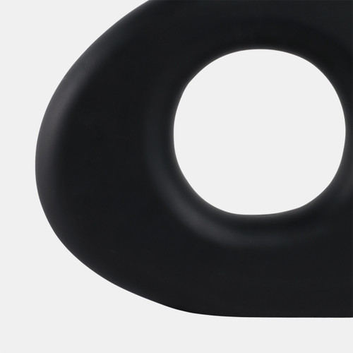 17558-04#15x10" Cut-out Wood Vase, Black