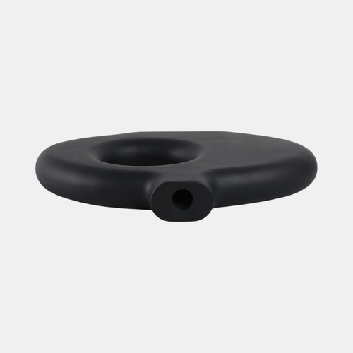 17558-04#15x10" Cut-out Wood Vase, Black