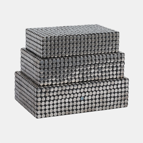 21550#S/3 10/11/12" Studded Boxes, Black