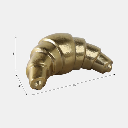 21610#7x4" Metal Croissant, Gold