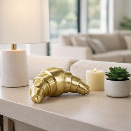 21610#7x4" Metal Croissant, Gold
