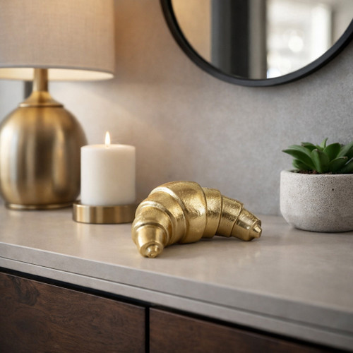 21610#7x4" Metal Croissant, Gold