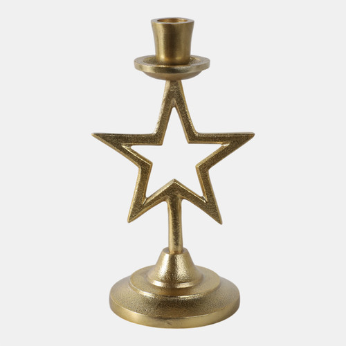 21659-02#9x5" Star Taper Holder, Gold