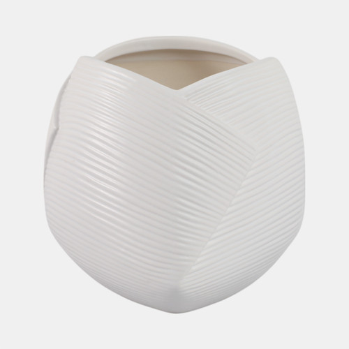 21664#8" Abstract Planter, White