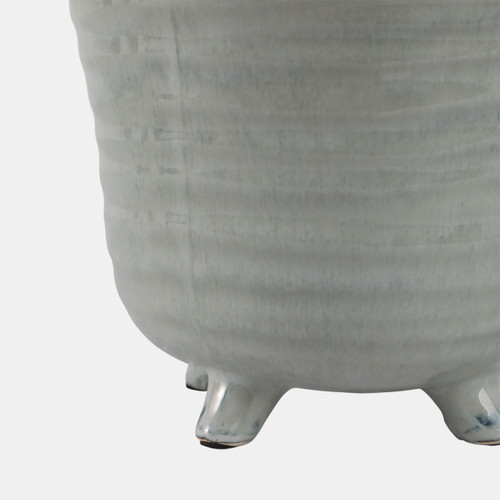 21667-02#S/2 6/7" Organic Footed Planters, Blue