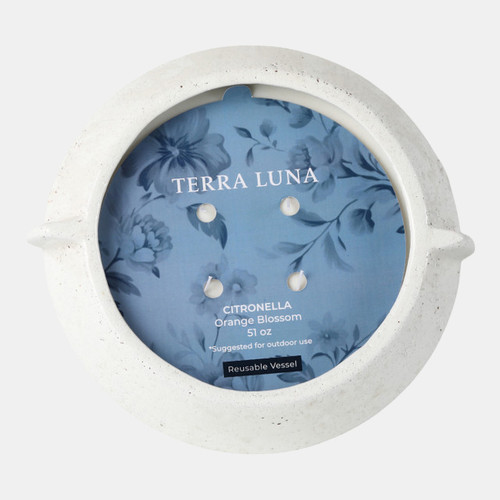 80403#14x13" 51 Oz Orange Blossom Citro Candle, White