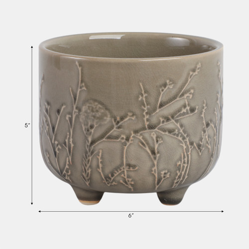 21789-01#6" Flower Branches Planter, Sage