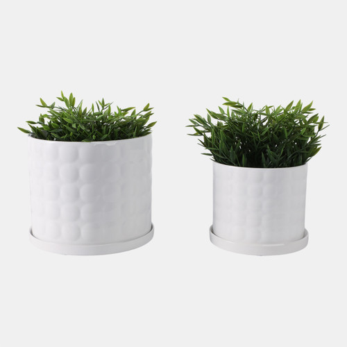 21828-01#S/2 6/8" Bubble Planter. White